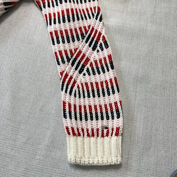 Tommy Jeans Women's Multi Plaited Sweater Wool Blend White/Multi Size M NWT - Picture 9 of 12